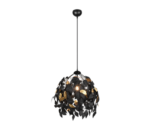 Κρεμαστό Reality LEAVY  1x E27 Μαύρο Ματ Μεταλλικό   – R10461932