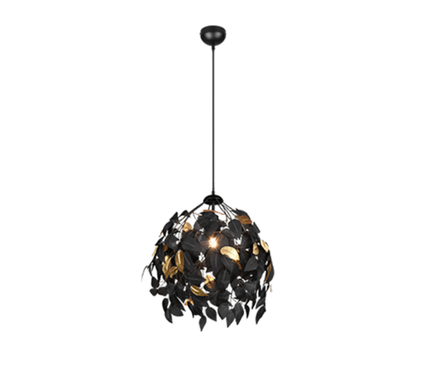 Κρεμαστό Reality LEAVY  1x E27 Μαύρο Ματ Μεταλλικό   – R10461932