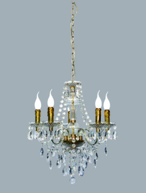 Πολυέλαιος Reality   5xE14 Γυαλιστερός Ορείχαλκος Μεταλλικό    R1107-03