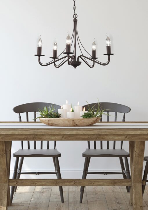 Πολυέλαιος Reality   5xE14 Σκουριά Μεταλλικό    R1198-24