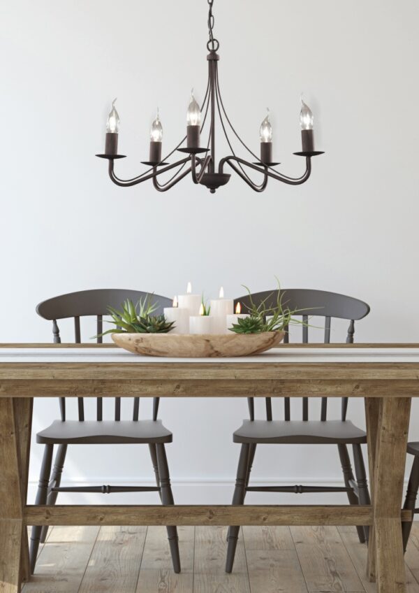 Πολυέλαιος Reality   5xE14 Σκουριά Μεταλλικό    R1198-24