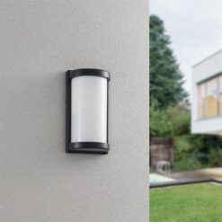 Φωτιστικό Τοίχου Μαύρο Ματ PUELO 1x E27 IP44 Reality – R21186132
