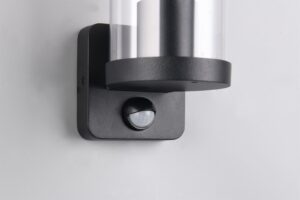 Φωτιστικό Τοίχου Μαύρο Ματ BONITO 1x E27 με Ανιχνευτή Κίνησης IP44 Reality – R21599132