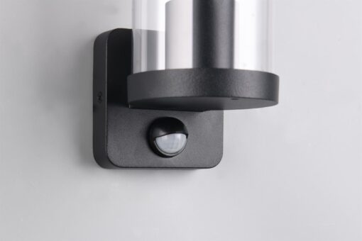 Φωτιστικό Τοίχου Μαύρο Ματ BONITO 1x E27 με Ανιχνευτή Κίνησης IP44 Reality – R21599132