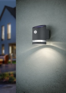 Ηλιακό Φωτιστικό Τοίχου με Ανιχνευτή Κίνησης Reality LED 3W  Ανθρακί Ατσάλι 165lm 3000K IP44 R22231142