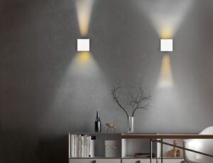 Επιτοίχιο Επαναφορτιζόμενο Μαγνητικό Φωτιστικό Up-Down Λευκό Ματ 5V Reality LED 1W 100lm 3000K IP44 με Ανιχνευτή Κίνησης – R27759131