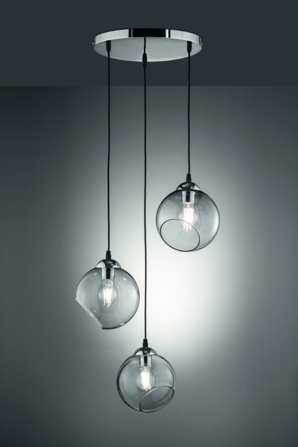 Κρεμαστό Φωτιστικό Reality  3xE27 Χρώμιο Μεταλλικό  R30073054