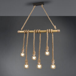 Κρεμαστό Φωτιστικό Reality   6xE27 Καφέ Bamboo    R30130626
