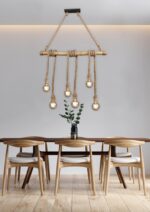 Κρεμαστό Φωτιστικό Reality   6xE27 Καφέ Bamboo    R30130626
