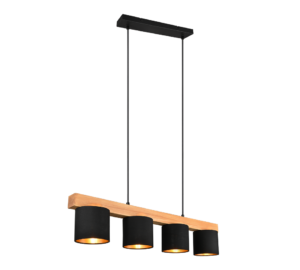 Κρεμαστό Φωτιστικό Reality 4xE14   Ξύλο Φυσικό Ξύλο    – R30654002