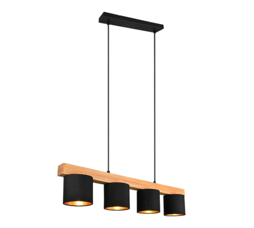 Κρεμαστό Φωτιστικό Reality 4xE14   Ξύλο Φυσικό Ξύλο    – R30654002