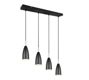 Κρεμαστό Φωτιστικό Reality 4XE14   Μαύρο Ματ Μεταλλικό    – R30694032