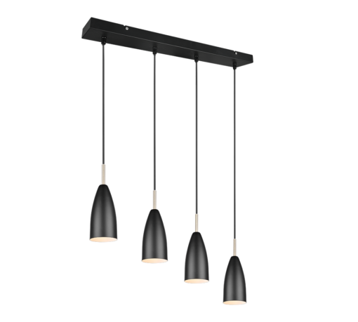 Κρεμαστό Φωτιστικό Reality 4XE14   Μαύρο Ματ Μεταλλικό    – R30694032