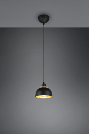 Κρεμαστό Φωτιστικό Reality PUNCH  1x E27 Μαύρο Ματ Μεταλλικό   – R30811032