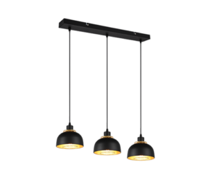 Κρεμαστό Φωτιστικό Reality PUNCH  3x E27 Μαύρο Ματ Μεταλλικό   – R30813032