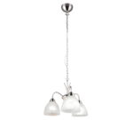 Κρεμαστό Πολύφωτο Νίκελ Ματ με Λευκό Αλάβαστρο Γυαλί DOBBY 3x E27 Reality – R31053007