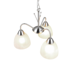 Κρεμαστό Πολύφωτο Νίκελ Ματ με Λευκό Αλάβαστρο Γυαλί DOBBY 3x E27 Reality – R31053007