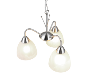 Κρεμαστό Πολύφωτο Νίκελ Ματ με Λευκό Αλάβαστρο Γυαλί DOBBY 3x E27 Reality – R31053007