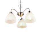 Κρεμαστό Πολύφωτο Νίκελ Ματ με Λευκό Αλάβαστρο Γυαλί DOBBY 3x E27 Reality – R31053007