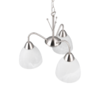 Κρεμαστό Πολύφωτο Νίκελ Ματ με Λευκό Αλάβαστρο Γυαλί DOBBY 3x E27 Reality – R31053007