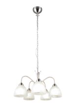 Κρεμαστό Πολύφωτο Νίκελ Ματ με Λευκό Αλάβαστρο Γυαλί DOBBY 5x E27 Reality – R31055007