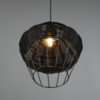 Κρεμαστό Φωτιστικό Reality BORKA  1x E27 Μαύρο Rattan   – R31261902
