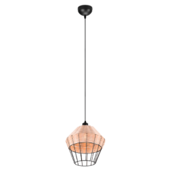 Κρεμαστό Φωτιστικό Reality BORKA  1x E27 Φυσικό Rattan   – R31261036