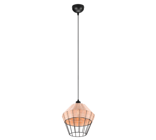 Κρεμαστό Φωτιστικό Reality BORKA  1x E27 Φυσικό Rattan   – R31261036
