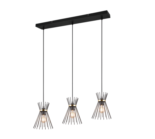 Κρεμαστό Φωτιστικό Trio Lighting 3xE27 Μαύρου Χρώματος – R31533080