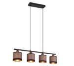 Κρεμαστό Φωτιστικό Trio Lighting 4xE14 Καφέ Χρώματος – R31554041