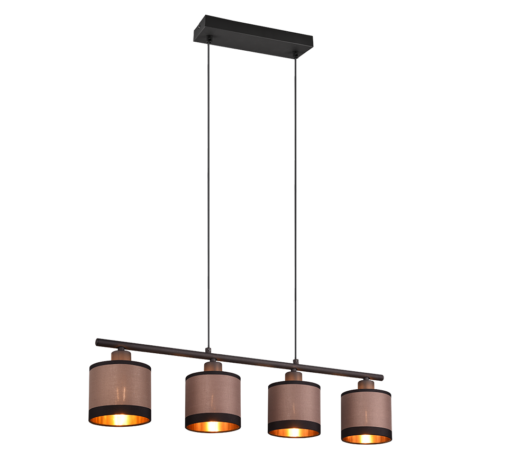 Κρεμαστό Φωτιστικό Trio Lighting 4xE14 Καφέ Χρώματος – R31554041