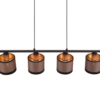 Κρεμαστό Φωτιστικό Trio Lighting 4xE14 Καφέ Χρώματος – R31554041