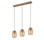 Κρεμαστό Φωτιστικό Trio Lighting 3xE27 Καφέ Χρώματος – R31573065