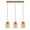 Κρεμαστό Φωτιστικό Trio Lighting 3xE27 Καφέ Χρώματος – R31573065