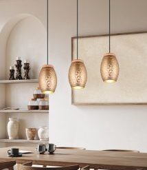 Κρεμαστό Φωτιστικό Trio Lighting 3xE27 Καφέ Χρώματος – R31573065