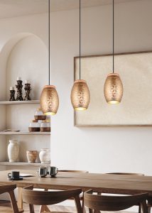 Κρεμαστό Φωτιστικό Trio Lighting 3xE27 Καφέ Χρώματος – R31573065
