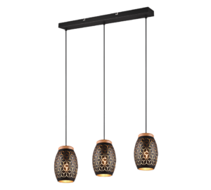 Κρεμαστό Φωτιστικό Trio Lighting 3xE27 Μαύρου Χρώματος – R31573080