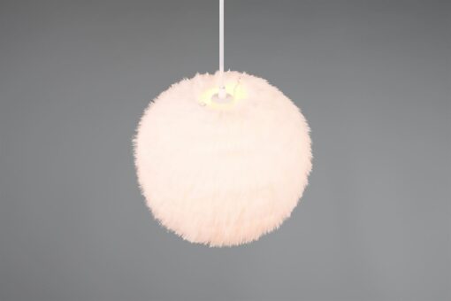 Κρεμαστό Φωτιστικό με Fluffy Λευκό Βελούδο Φ35 FURRY Reality 1x E27 – R31581001