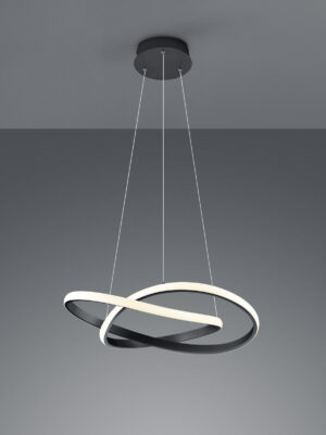 Κρεμαστό Φωτιστικό Reality LED 27W  Μαύρο Ματ Μεταλλικό Step Dimmable 2700lm 3000K  R32051132