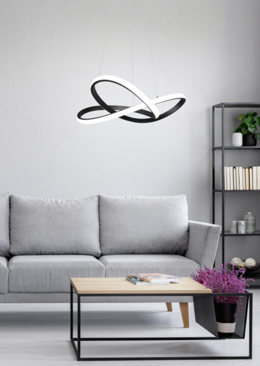 Κρεμαστό Φωτιστικό Reality COURSE  LED 27,5W  3150lm 4000K Μαύρο Ματ Μεταλλικό Step dimmable – R32051432