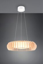 Κρεμαστό Φωτιστικό Λευκό με Ξύλο MONTE Reality LED 40W 4700lm CCT Dimmable με Τηλεχειριστήριο  – R32171930