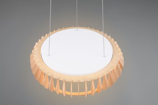Κρεμαστό Φωτιστικό Λευκό με Ξύλο MONTE Reality LED 40W 4700lm CCT Dimmable με Τηλεχειριστήριο  – R32171930
