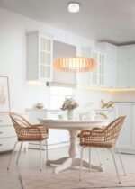 Κρεμαστό Φωτιστικό Λευκό με Ξύλο MONTE Reality LED 40W 4700lm CCT Dimmable με Τηλεχειριστήριο  – R32171930