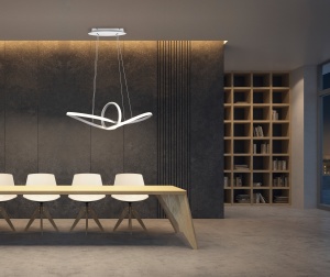 Κρεμαστό Φωτιστικό Reality LED 28W  Λευκό Ματ Μεταλλικό Step Dimmable 3300lm 4000K  R32751131