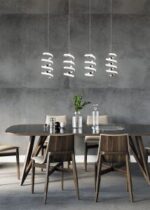 Κρεμαστό Φωτιστικό Trio Lighting LED 8W 4000K Χρωμίου Step Dimmable – R34184106