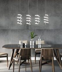 Κρεμαστό Φωτιστικό Trio Lighting LED 8W 4000K Χρωμίου Step Dimmable – R34184106