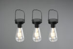 Κρεμαστό Φωτιστικό Reality CAMPUS 3x   LED Μαύρο Ματ Ανοξείδωτο Ατσάλι  Ηλιακό  με αισθητήρα φωτός επαναφορτιζόμενη μπαταρία IP44 – R35146132