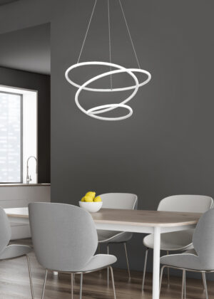 Κρεμαστό Φωτιστικό Reality BOLOGNA  LED, 36W · 5100lm, 4000K Λευκό Ματ Μεταλλικό, Step Dimmable – R37051131