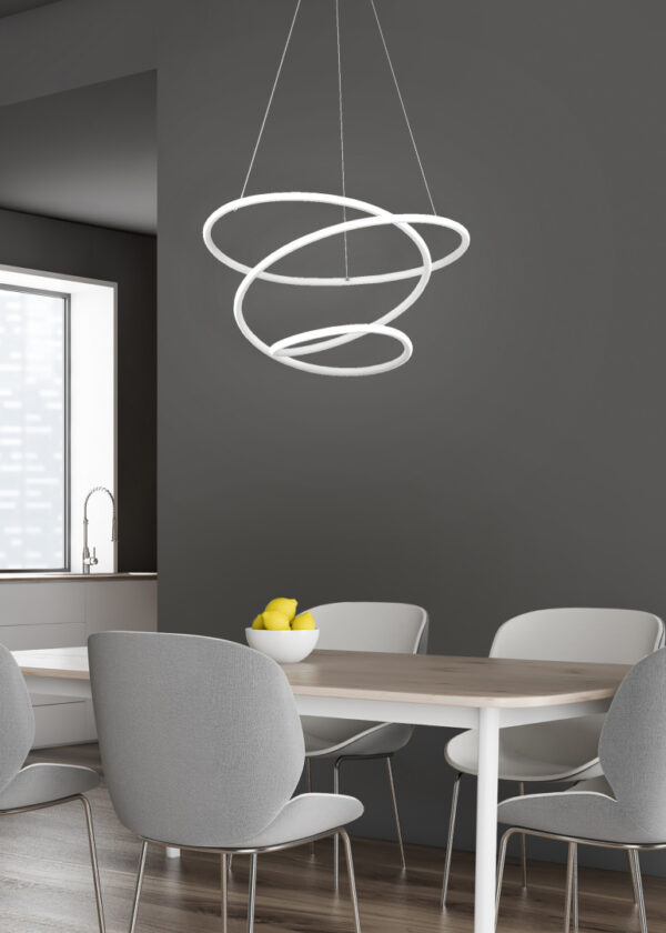 Κρεμαστό Φωτιστικό Reality BOLOGNA  LED, 36W · 5100lm, 4000K Λευκό Ματ Μεταλλικό, Step Dimmable – R37051131