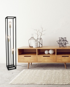 Φωτιστικό Δαπέδου Reality   3xE27 Μαύρο Ματ Μεταλλικό    R40193032